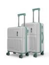 Safari Roma Hard Luggage Trolley Bag with 8 Wheels Set of Cabin and Medium Size Suitcases – Fog Grey