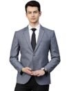 MANQ Men’s Slim Fit Single Breasted Blazer for Men, Formal Business, Party, Notched Lapel, Denim Blue, Size 46