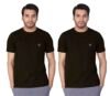 Lux Nitro Pack of 2 Men’s Round Neck Solid Tshirt Black