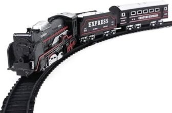 HOMOZE Classic Electric Style Toy Train Set with Track | Century Express Battery Operated Model Train | Kids Railway Play Set & Gift Item (Battery Not Included)