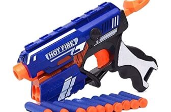 Pieno Storm Hot Fire Soft Bullet Gun Toy with 10 Safe Soft Foam Bullets, Fun Target Shooting Battle Fight Game for Kids Boys