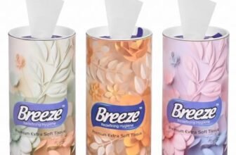 BREEZE 2 PLY 120 Sheet 60 Pulls Facial Tissue Soft Wipe Round Box Face Tissues (Combo of 3,Multicolor)