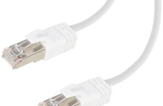 Amazon Basics Cat 7 Ethernet Cable, RJ45 LAN Patch Cable, 10 Gigabit High-Speed Internet Network Cable for Security Camera, Router, Modem, Gaming & PC, 25 Feet (7.62 m), White