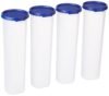 Amazon Brand – Solimo Plastic Slim Storage Container,Set of 4(1100 Ml Each),Blue