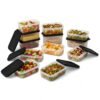 AQUAWARE Plastic Storage Food Containers with Lid Set of 12 (6x350ml & 6x250ml) Black,BPA Free Food Grade Plastic Container,Microwave & Dishwasher Safe,Airtight Leak Proof,Lunch box for office
