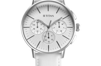 Titan Light Leathers Multifunction Silver Dial Leather Strap Watch for Men