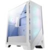 MSI MAG Forge 320R Airflow White Premium Gaming PC Case: ARGB Fan, ARGB Lighting, Vertical GPU Bracket, Side Air Vents, 360mm Radiator Support, 3mm Thick Tempered Glass, Supports Up to 11 Fans