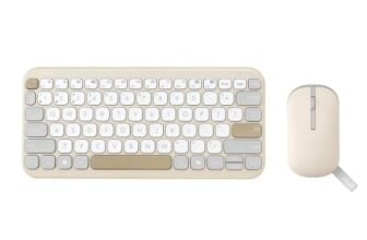 ASUS Marshmallow CW200 Wireless Keyboard & Mouse Combo,2.4GHz Wireless Connectivity, Ultra-Slim Design,Adjustable Upto 1600 DPI,Compatible with Windows, ChromeOS, MacOS, iOS & iPadOS devices, Oat Milk