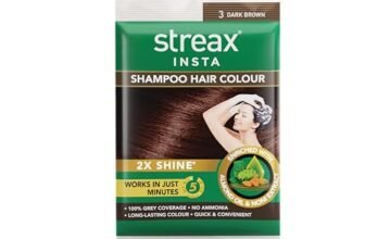 Streax Insta Shampoo Hair Colour – Dark Brown, 25ml (Pack of 1)