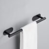 Boniry Aluminium Towel Holder for Bathroom/Towel Rod/Towel Hanger for Wash Basin/Towel Stand with Hooks/Bathroom Accessories (16 inch – Black) (2 PCS)