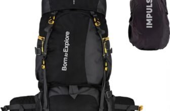 Impulse Rucksack bags 80 litres travel bag for men tourist bag for travel backpack for hiking trekking Bag for men camping Curve Black with 1 year Warranty | Black