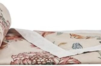 Amazon Brand – Solimo Double Microfiber Quilt|100% Microfiber Exterior|120 GSM|for Mild Winters and Ac Rooms (Lavender Meadow)