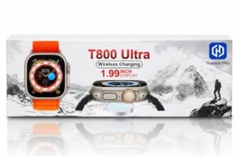 T800 Ultra Smart Watch with 1.99 Inch Display, Wireless Charging, Rectangular Dial with Adjustable Strap for Men & Women, Orange