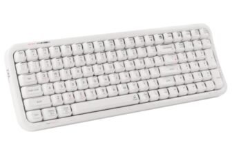 iGear ClearKey Wireless Keyboard, Transparent Keycaps, RGB Backlight 14 Modes, Tri-Mode BT + 2.4GHz + Wired, 3-Device Switching, 2000mAh, Type-C, Windows/Mac/iOS/Android (White)