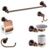 ALTON CopperBlack Brass, 6-Piece Bathroom Accessories Set, | Towel Rail, Towel Ring, Soap Dish, Tumbler Holder, Toilet Paper Holder, Robe Hook