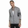 CAHOOT Men’s Grey Heathered Activewear Jacket with Contrast Detail for Casual Wear | Hooded Neck | Long Sleeve | Zipper Closure | Polyester Jacket Crafted with Comfort Fit for Everyday Wear