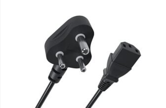 Geonix 1.5 Meter Computer Power Cable Cord for Desktops PC, Printers, Monitors, SMPS Power Cable (Black)