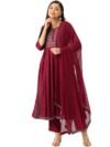 Maaesa Women Embroidered Anarkali Rayon Suit Set (Xxx-Large, Maroon)