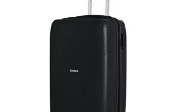 HRX Icon Cabin Size Haileys Black Polypropylene Hard Shell Suitcase – Premium Travel Trolley Bag with 4 Spinner Wheels, Number Lock & Water Resistant Body