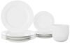 Amazon Brand – Solimo Ceramic Geometric Dinner Set( White ,18 Pieces )