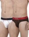 ONE8 by Virat Kohli Men’s Cotton Briefs (Pack of 2) (102D-WHITE/BROWN_White/Brown_Xx-Large_White& Brown_2XL)