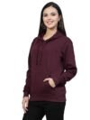 Style Quotient Women Maroon Hooded Oversized Sweatshirt