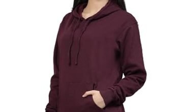 Style Quotient Women Maroon Hooded Oversized Sweatshirt