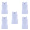 Euro Boy’s Regular Solid (Pack of 5) Jr Micra Vest Round Neck_White_8-9 Years