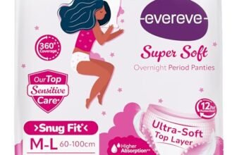 Evereve Super Soft Period Panty For Girls & Women, (s- M), 10 Pcs, 360 Degree Overnight Coverage, Ultra-Soft Top Layer, High Absorbency For Heavy Flow, Maternity Postpartum Disposable Panty
