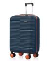 HRX Zanzibar Cabin Size Blue Polypropylene Hard Shell Suitcase – Premium Travel Trolley Bag with 8 Spinner Wheels, Number Lock & Water Resistant Body