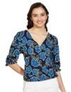 Harpa Women’s Floral Top (GR7054A_Navy Small)
