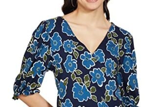 Harpa Women’s Floral Top (GR7054A_Navy Small)