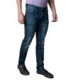 i’sol Men’s Stylish Straight Relaxed Fit Cotton Blend Stretchable Jeans Teal Blue