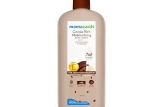 Mamaearth Cocoa Rich Moisturizing Body Lotion with Cocoa Butter & VitaminE for Deep 48H Moisturization 400ml For Very Dry Skin | 7in1 Total Care Benefits | 100% Natural Butter | Non-Greasy Smooth Skin