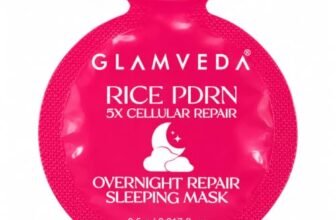 Glamveda Rice PDRN & Collagen Night Mask for Glowing Skin | Hydrating Face Mask with Ceramides, Ectoin & Niacinamide – 0.5gm