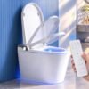AINEXA Floor Mount Smart Toilet with Auto Flush, Heated Seat & Bidet Wash, One-Piece Smart Commode with 360° Swirl Flush, Foot Sensor, Remote Control, Warm Water Wash & Soft-Close Seat