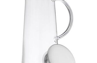 Amazon Basics Borosilicate Glass Jug 1370ml – Versatile Serving Companion | Ideal for Large Gatherings | Multipurpose Jug | Secure Handle for Easy Pouring | Sleek Modern Design