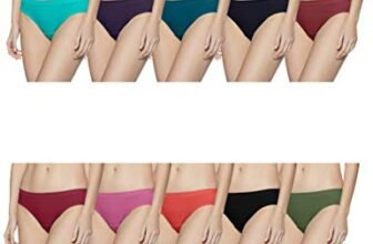 Rupa Softline Women’s High Rise,All-Day Fresh Cotton Hipster Panties, Inner Elastic Waistband, Regular Fit,Full Coverage,Assorted Solid Color, Pack of 10