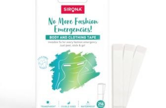 Sirona Body & Clothing Tape | Double-Sided Fashion Tape for Women – 216 Pieces | Transparent Tape for Deep Neck, Strapless, Off-Shoulder | Medical-Grade Adhesive | Sweat-Proof | Works on All Fabrics