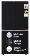 LG 655 L, 3 Star, Frost Free Smart Inverter Double Door Side by Side Refrigerator (GL-B257HWBY, Western Black, Express Freezing | Multi Air-Flow)