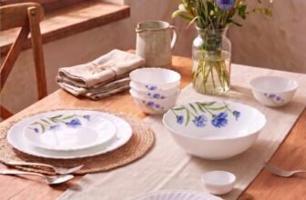 La Opala Novo Opalware Dinner Set, 10 Pcs for Family of 2, Floral Fountain