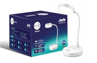 wipro Jade Table Lamp | Rechargable LED Desk Light with 360° Flexible Gooseneck | Type-C Charging | Color Tunable & Adjustable Brightness | Minimalist Design for Bedroom, Office & Study | Pack of 1