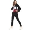 Campus Sutra Women’s Black & Red Colour-Blocked Regular Fit Sweatshirt with Hoodie for Winter Wear | Full Sleeve | Cotton Sweatshirt | Casual Sweatshirt for Woman | Stylish Sweatshirt for Women
