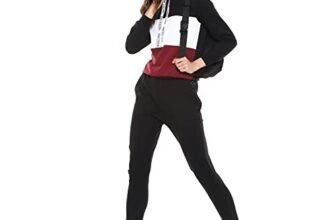 Campus Sutra Women’s Black & Red Colour-Blocked Regular Fit Sweatshirt with Hoodie for Winter Wear | Full Sleeve | Cotton Sweatshirt | Casual Sweatshirt for Woman | Stylish Sweatshirt for Women