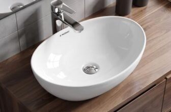 WASSMIST Wash Basin | Table Top Washbasin for Bathroom | Ceramic Oval
