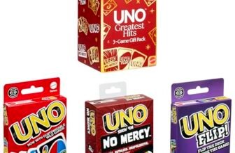 ​Mattel Games UNO Greatest Hits Gift Pack with 3 Card Games, UNO, UNO Flip & UNO Show ‘em No Mercy for Kids, Teens, Grown-Ups & Family Nights & Parties