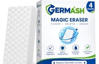 Germash Magic Eraser | Pack of 4 | No Scratch Multi-Surface Cleaning Sponge | Removes 100+ Tough Stains | Just Add Water | Walls, Kitchen, Bathroom, Shoes & Switch Boards