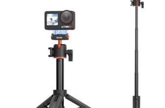 BRDRC Action 5 Pro Tripod Accessories, 21” Extension Rod Mini Table Desk Selfie Stick Portable Handle Grip Quick Release Stand with Cold Shoe for DJI Osmo Action 5 Pro 4 3 Camera