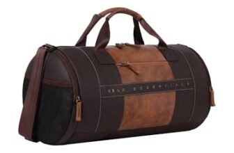 Gear Clubsport 19″/33L Large Faux Leather Water Resistant Duffle Bag/Travel Bag/Gym Bag for Men & Women(Brown-Tan)