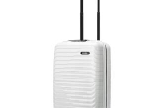 HRX Kyoto Cabin Size White Polypropylene Hard Shell Suitcase – Premium Travel Trolley Bag with 8 Spinner Wheels, Number Lock & Water Resistant Body